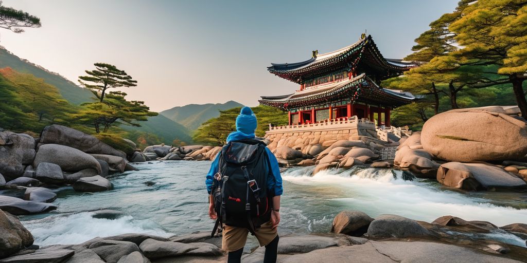 backpacker exploring Korea